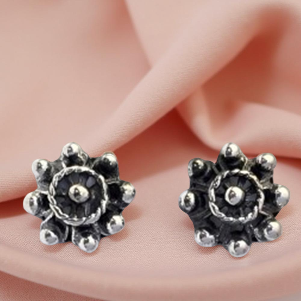 Pendientes charro 10mm de Plata de ley envejecida 3